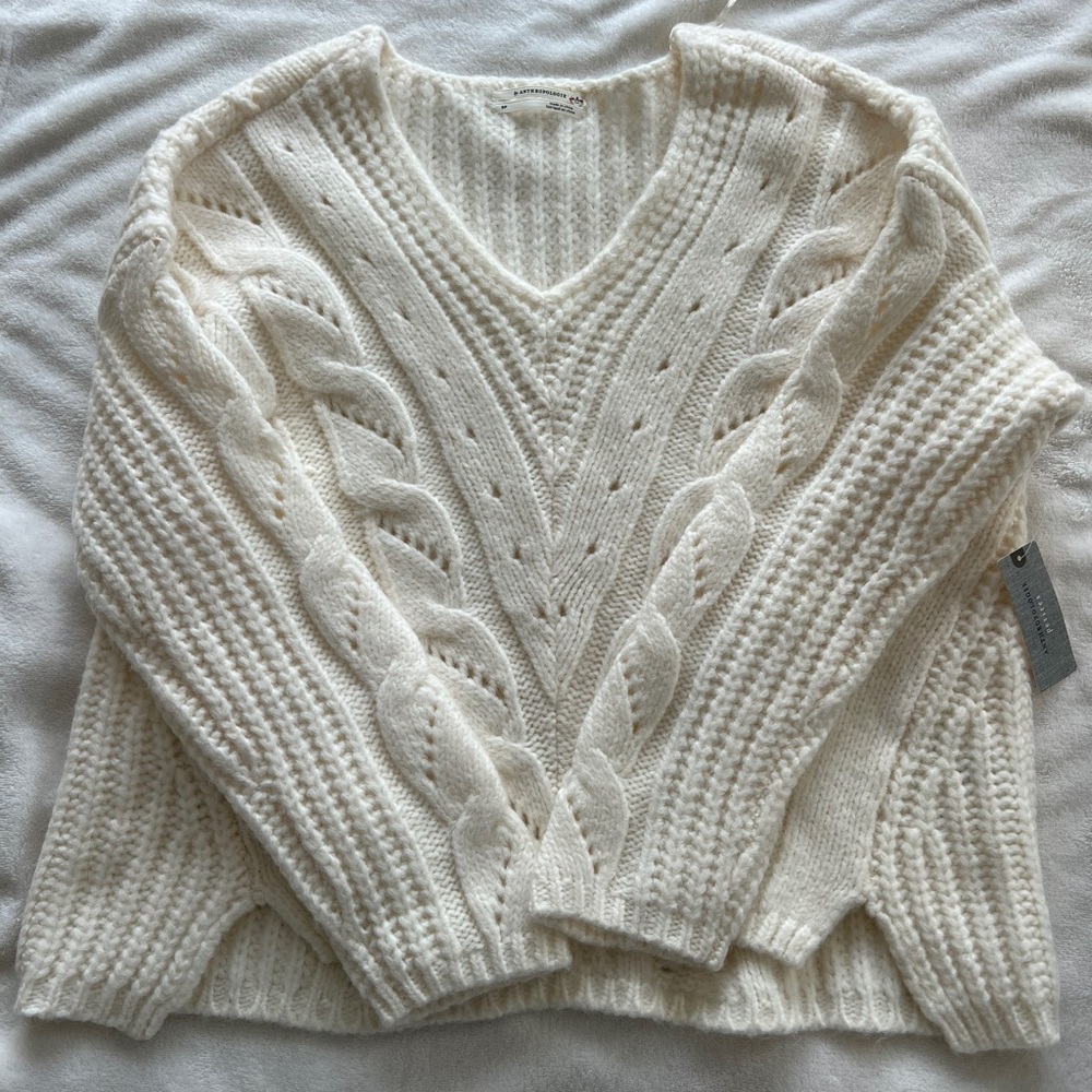 NWT Anthropologie Ivory Sweater